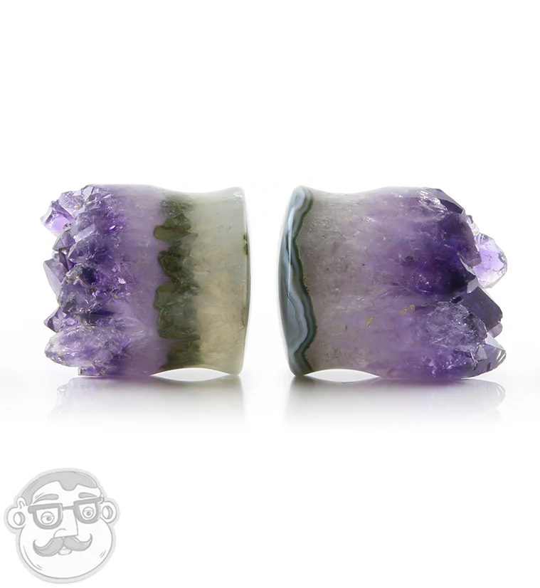 Raw Amethyst Plugs 1 Inch (25mm) LONGER v2 - Image 2