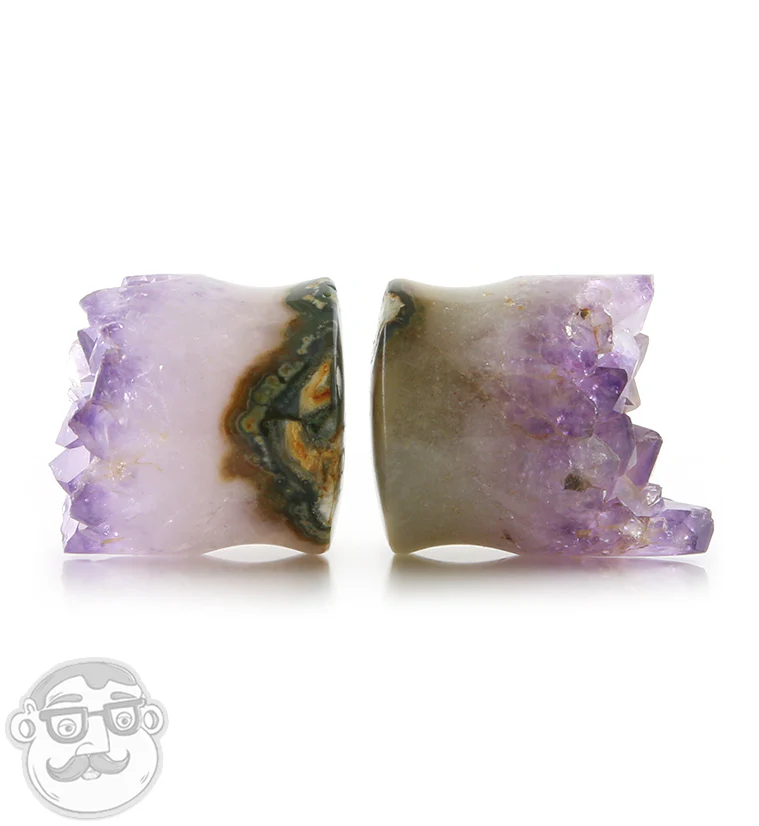 Raw Amethyst Plugs 1 Inch (25mm) Version 13 - Image 2