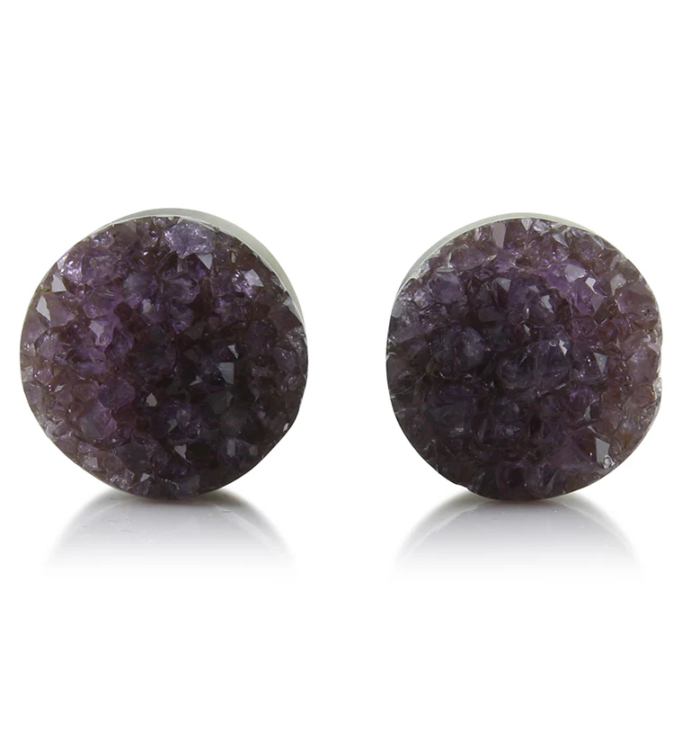 Raw Amethyst Plugs 43/64" (17mm) Version 7 - Image 2
