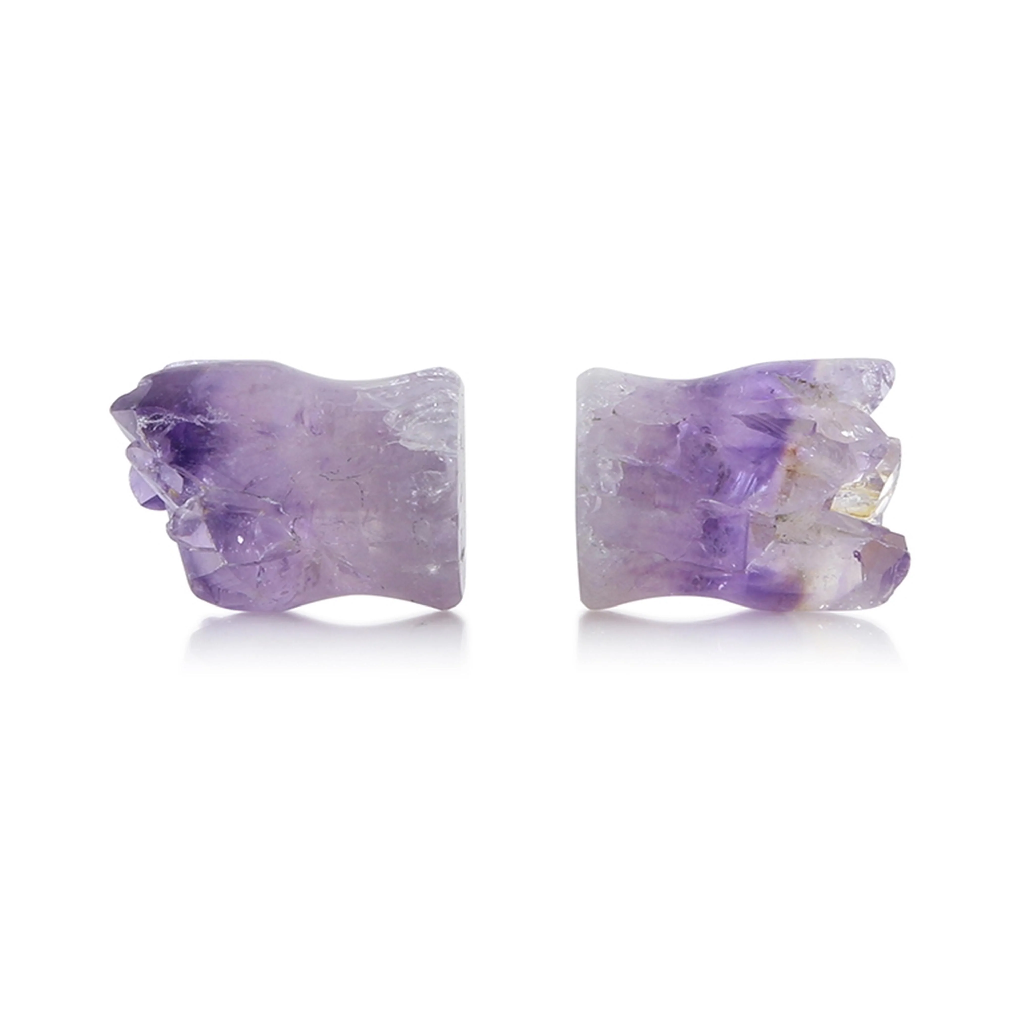 Raw Amethyst Plugs 9/16" (14mm) Version 6 - Image 2