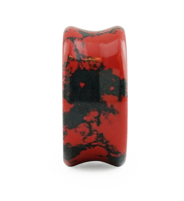 Red And Black Howlite Stone Plugs - Image 3