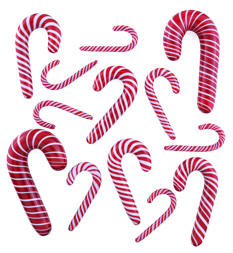 Red And White Candy Cane Glass Ear Hangers - Image 3