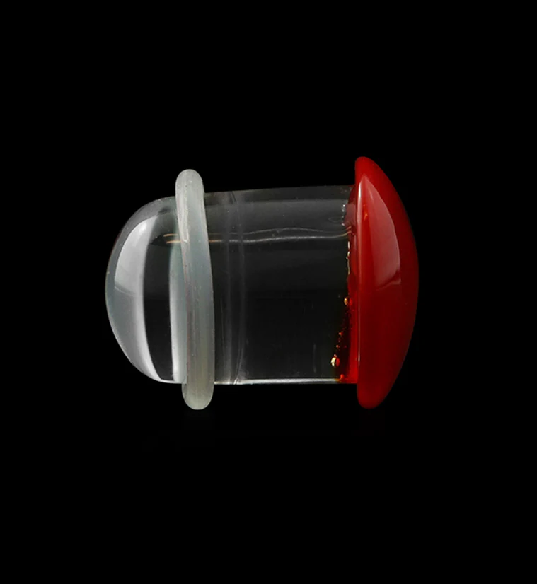Red Color Front Single Flare Glass Plugs - Image 5