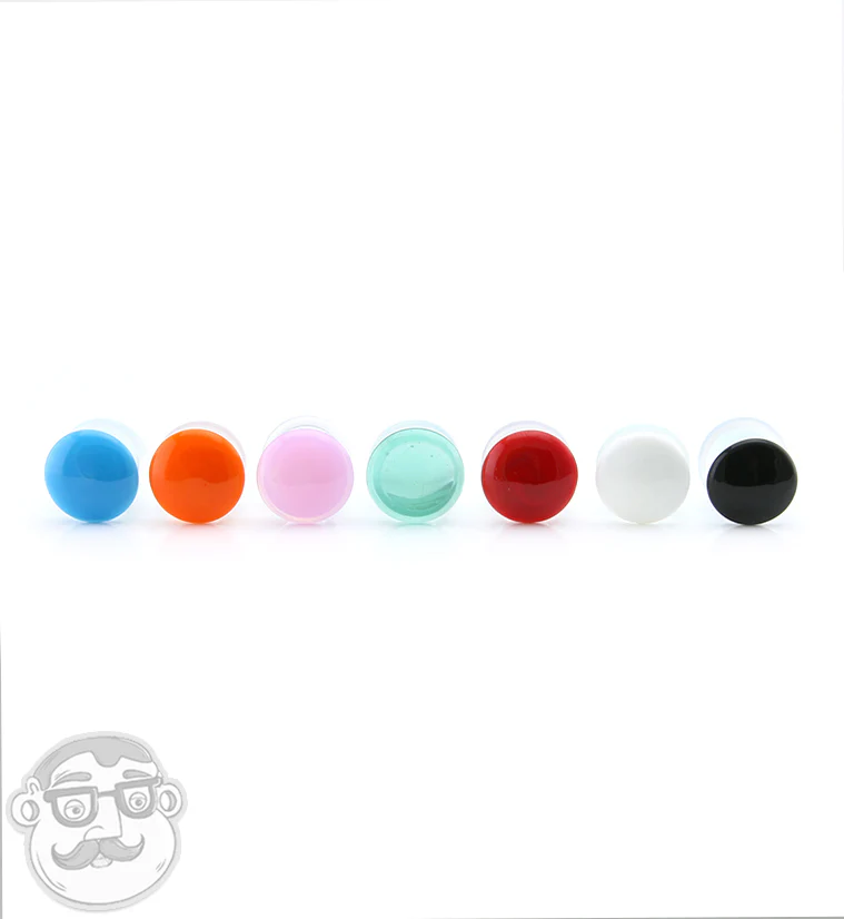 Red Color Front Single Flare Glass Plugs - Image 8