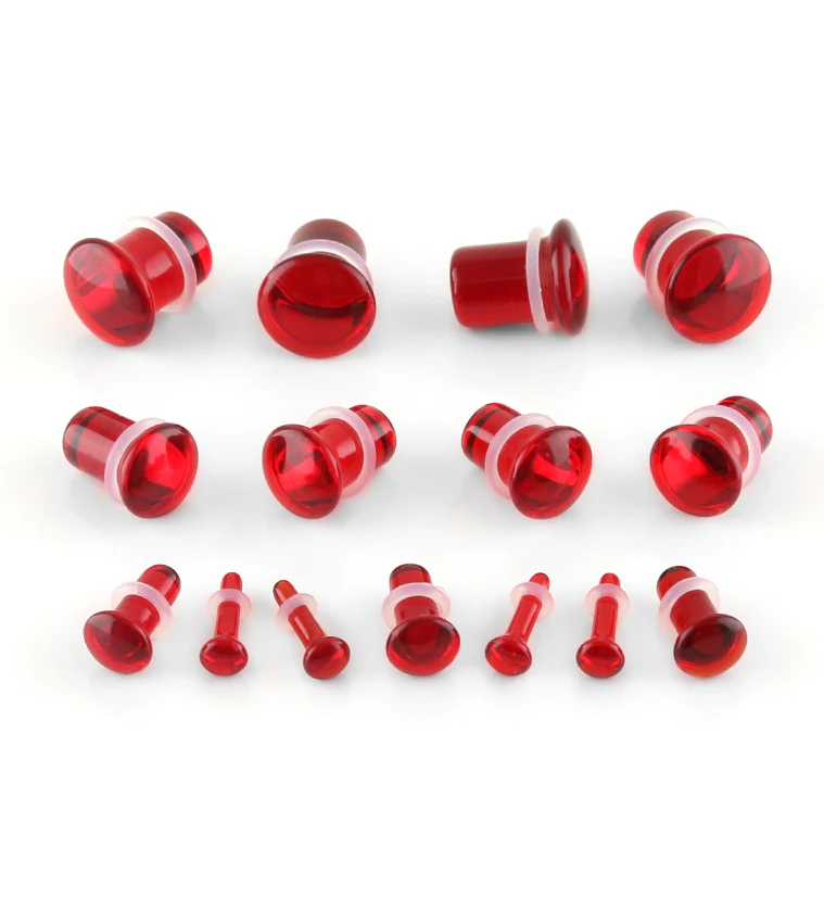 Red Glass Plugs - Single Flare - Image 4