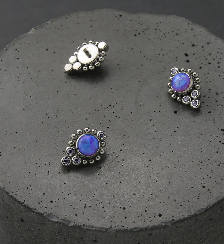 Regal Purple Opalite Purple CZ Titanium Internally Threaded Top - Image 2