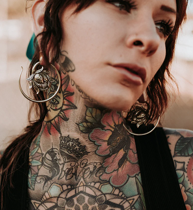 Resting Lotus White Brass Ear Weights - Image 4