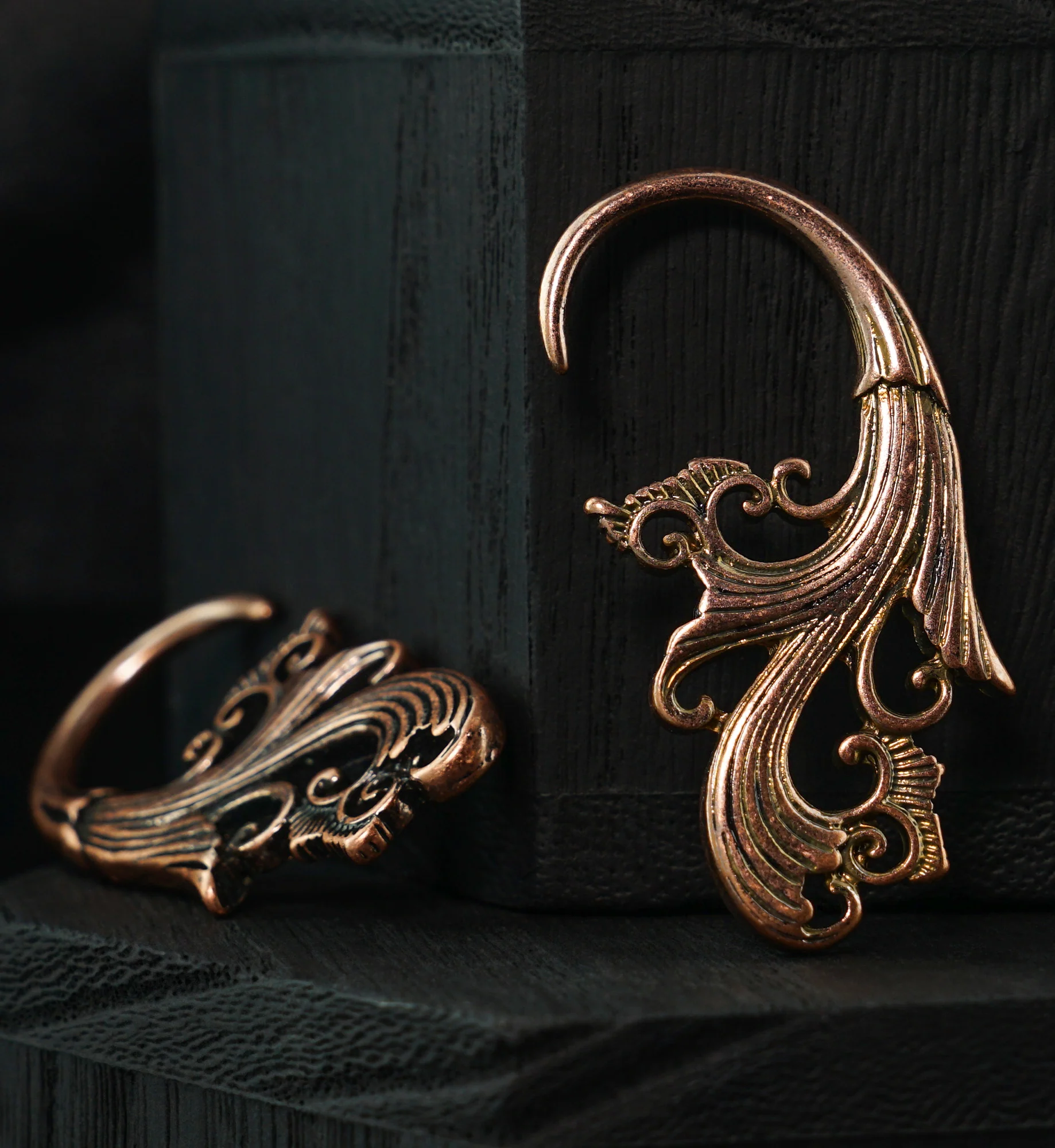 Rose Gold Brass Curlicue Hangers - Image 2