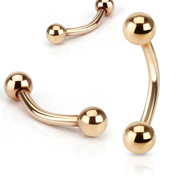 Rose Gold PVD Curved Barbell - Image 3