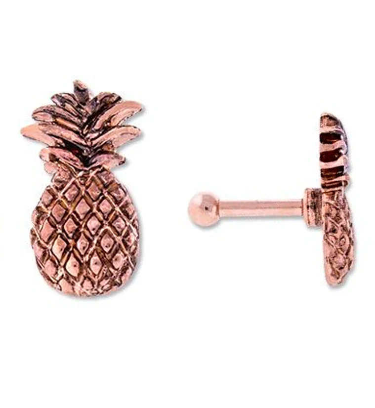 Rose Gold Pineapple Tragus - Cartilage Barbell