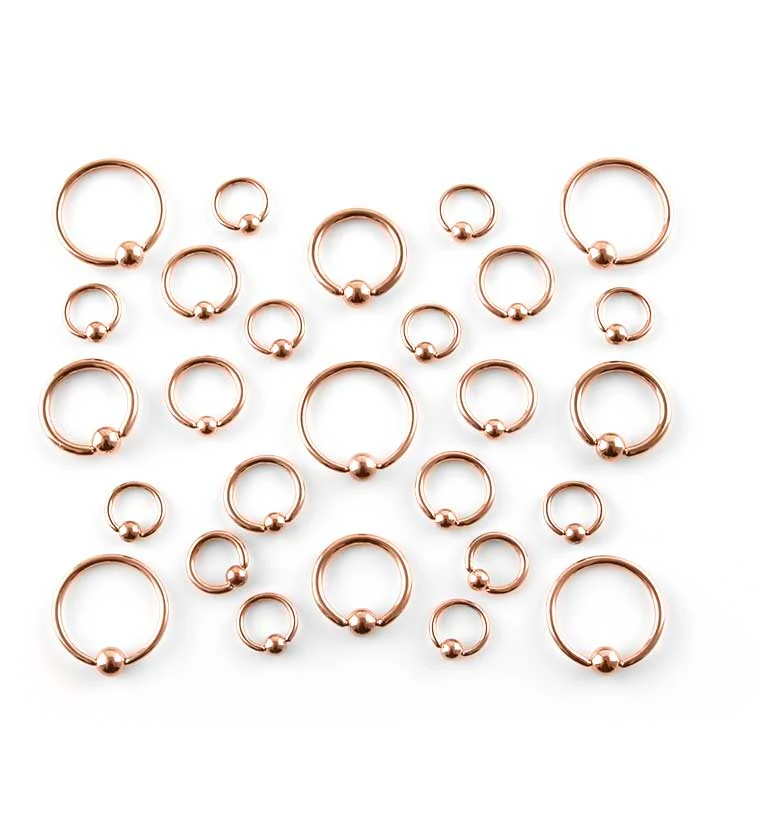 Rose Gold Captive Ring Stainless Steel - Image 2