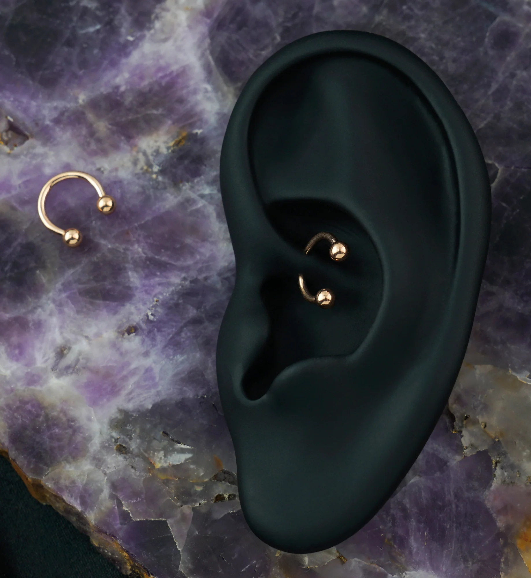 Rose Gold PVD Basic Titanium Circular Barbell - Image 5