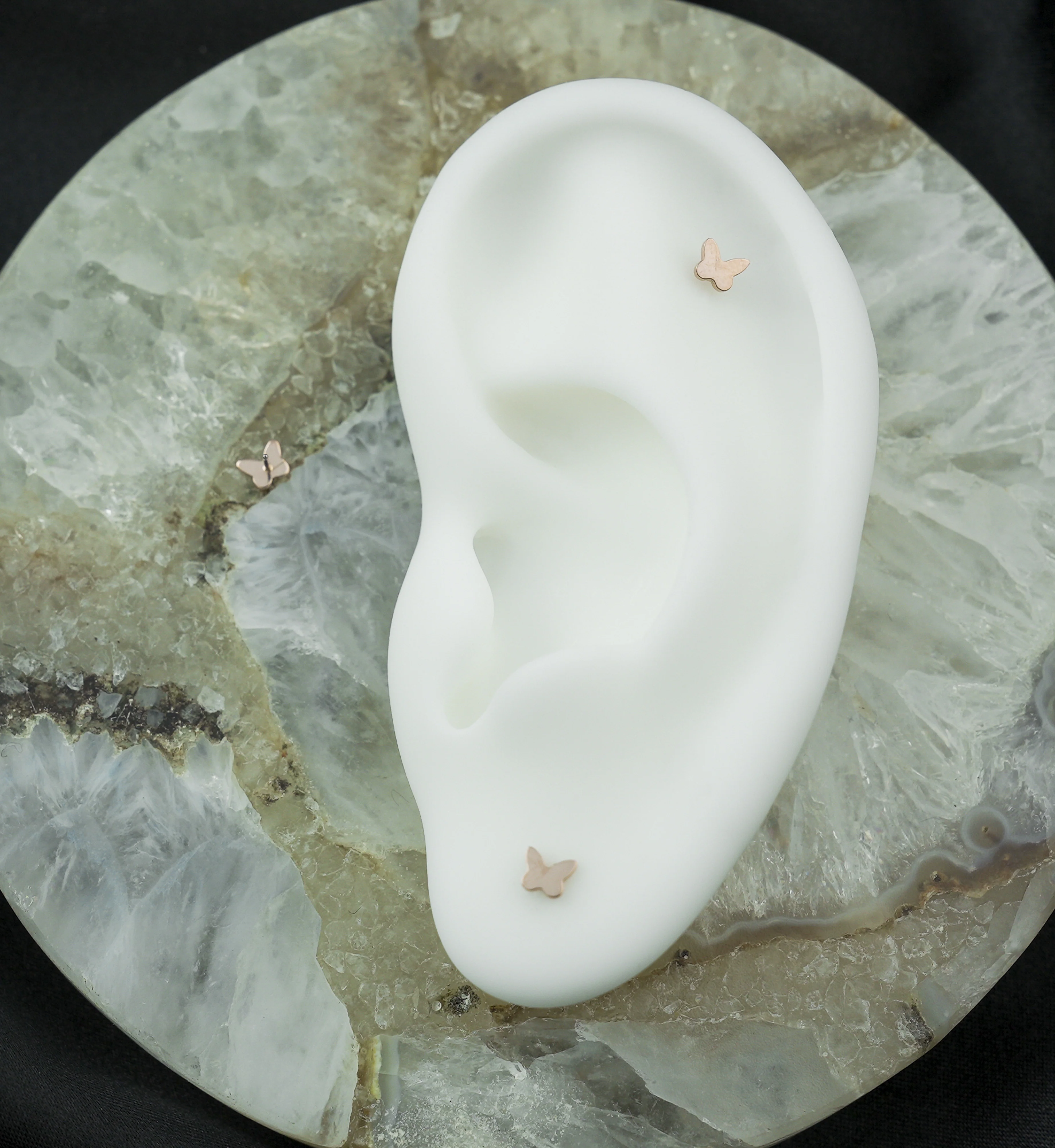 Rose Gold PVD Butterfly Titanium Threadless Top - Image 2
