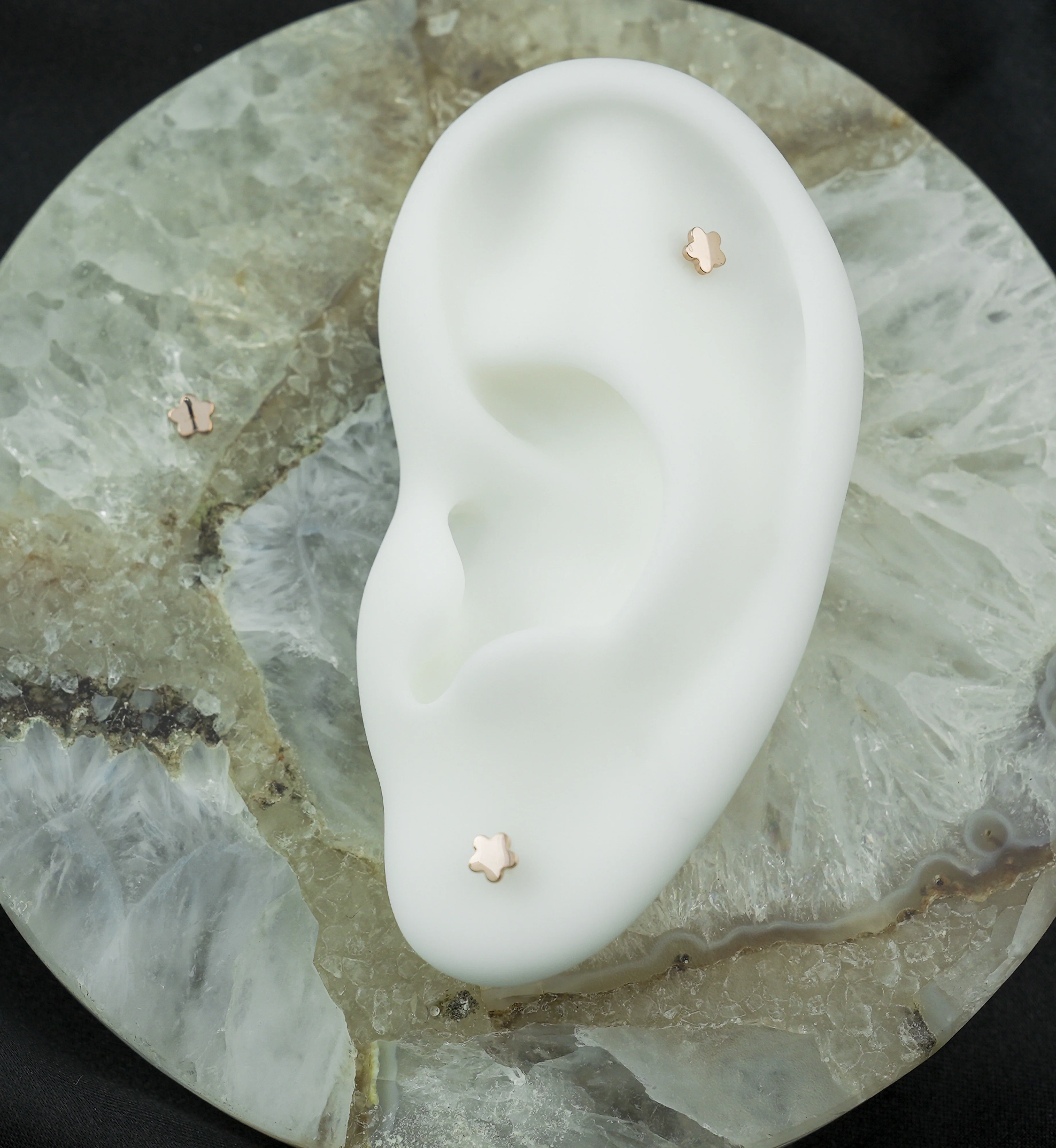 Rose Gold PVD Bubble Flower Titanium Threadless Top - Image 2