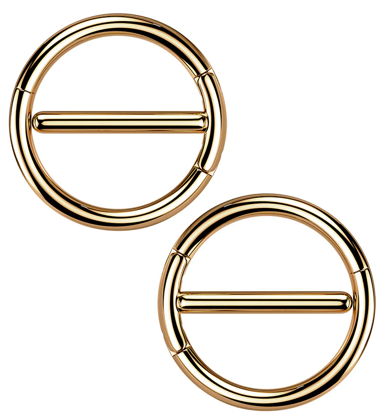 Rose Gold PVD Circlet Stainless Steel Nipple Clicker Ring
