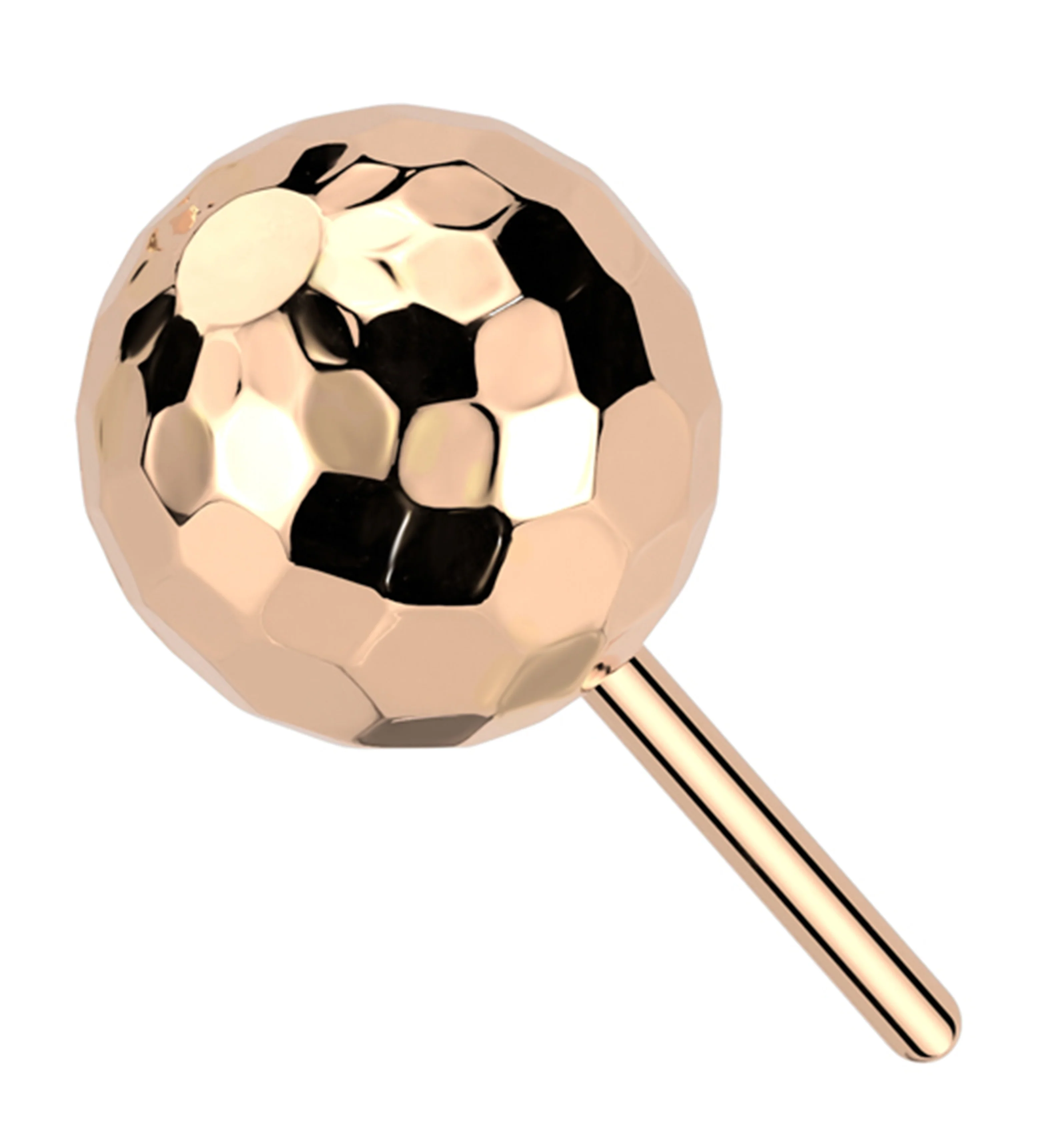 Rose Gold PVD Faceted Ball Titanium Threadless Top