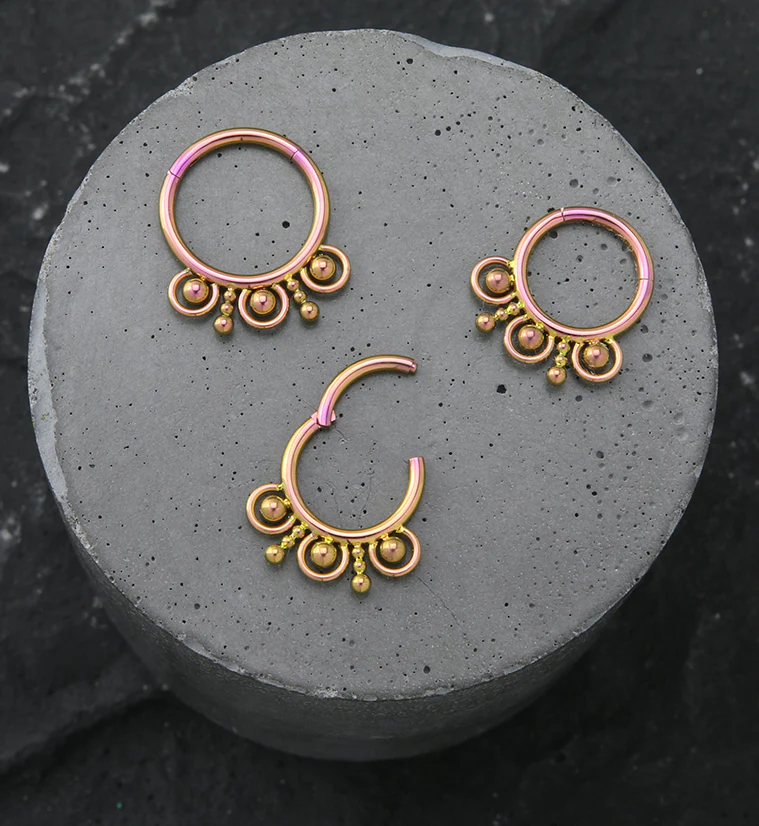 Rose Gold PVD Myriad Hinged Segment Ring - Image 2