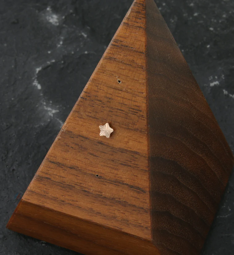 Rose Gold PVD Retro Star Threadless Titanium Top - Image 2