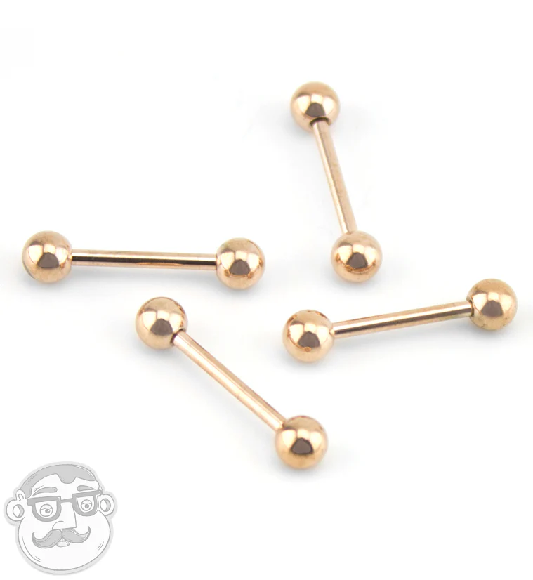 Rose Gold PVD Stainless Steel Barbell - Image 2