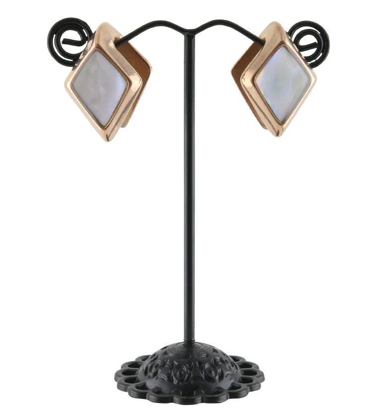Rose Gold PVD Zircon Mother of Pearl Ear Weights - Image 3