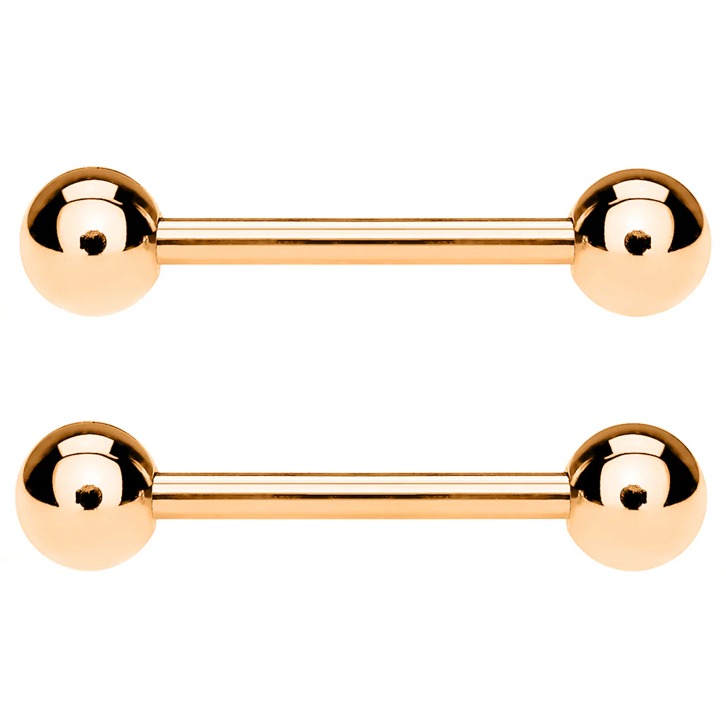 Rose Gold Stainless Steel Nipple Ring Bar