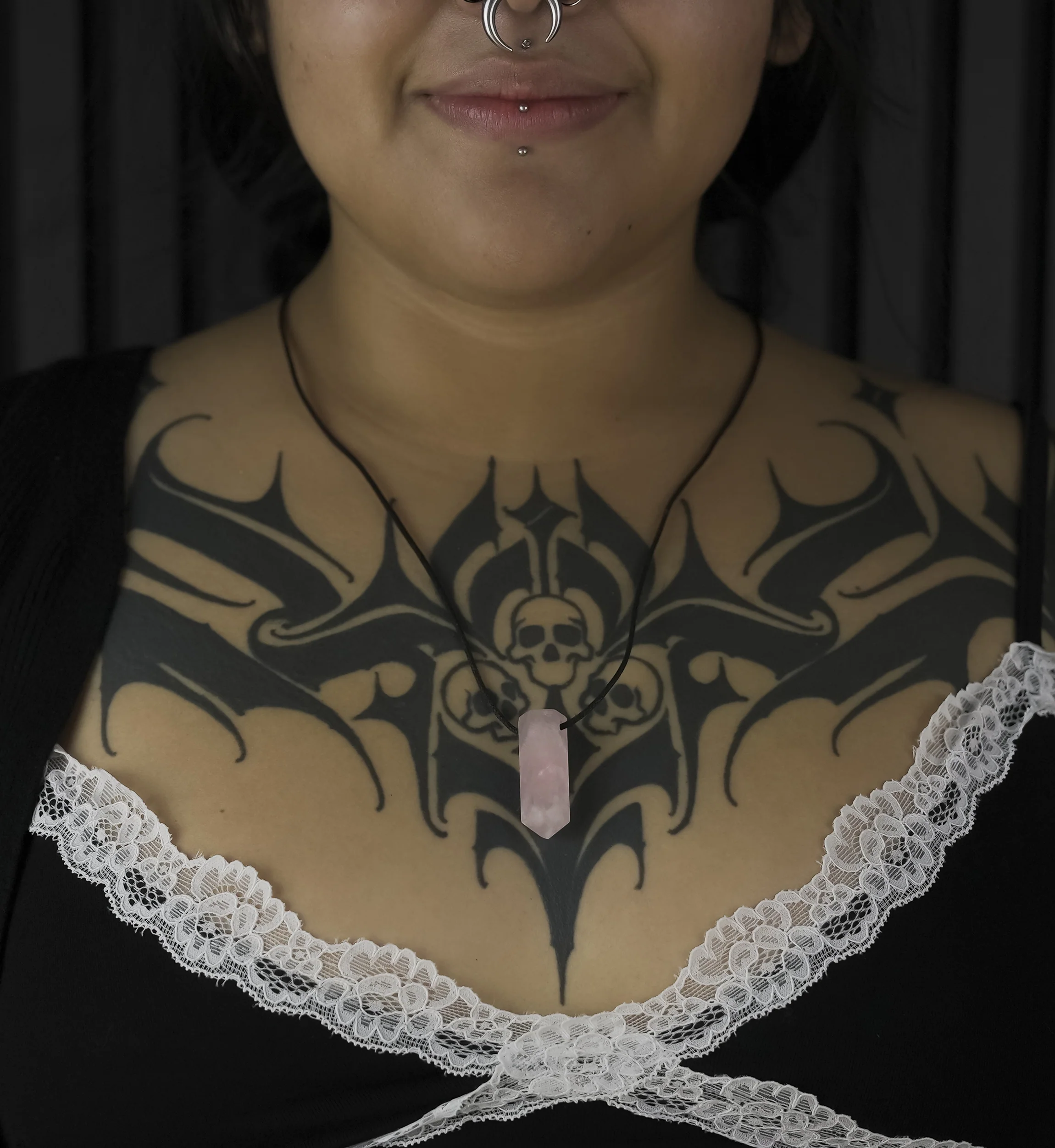 Rose Quartz Crystal Stone Pendant Necklace - Image 2
