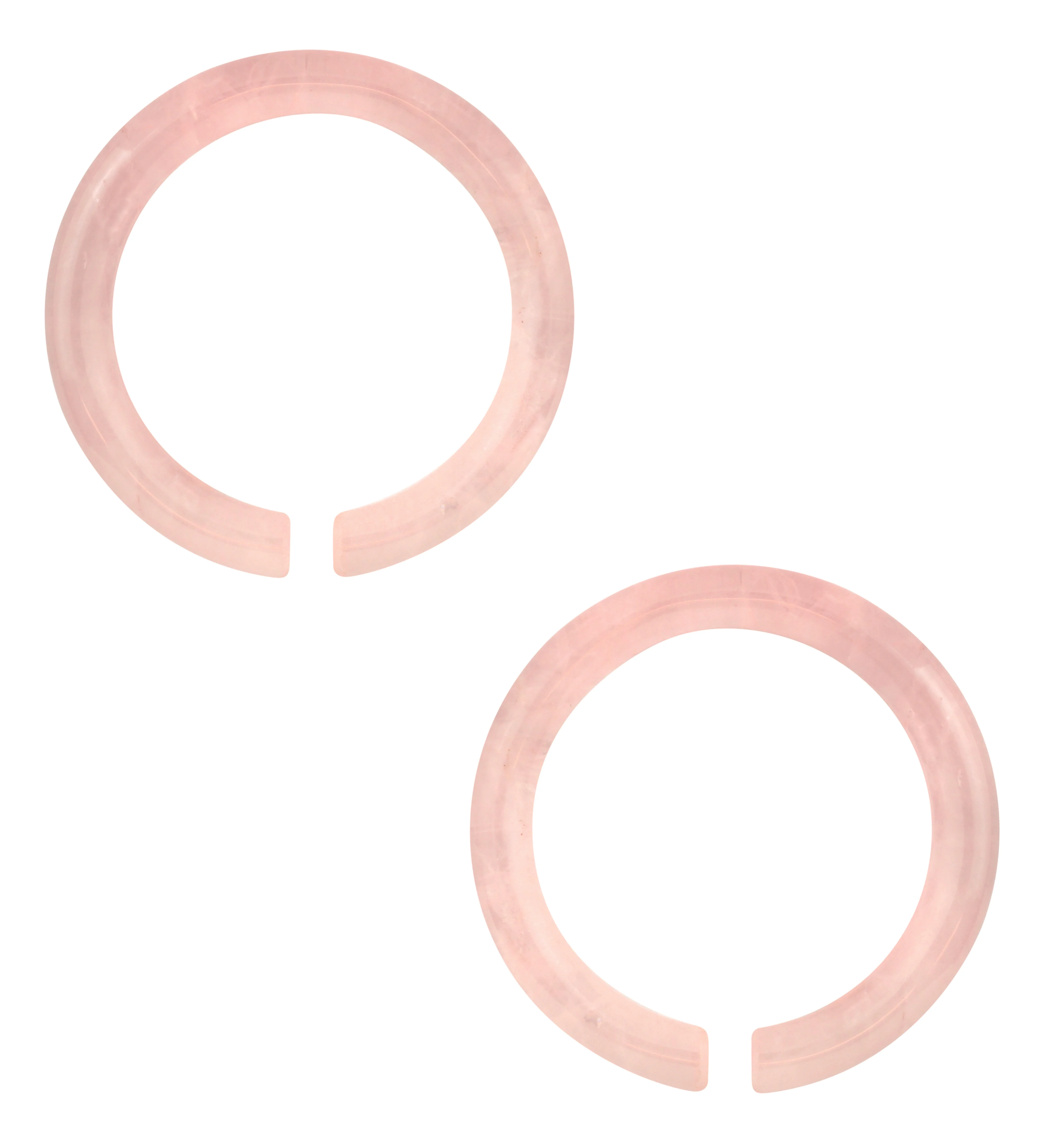 Rose Quartz Stone Hoop Plugs - Image 5