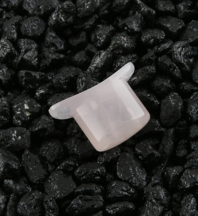 Rose Quartz Stone Oval Labret Plug 1/2" (12mm)