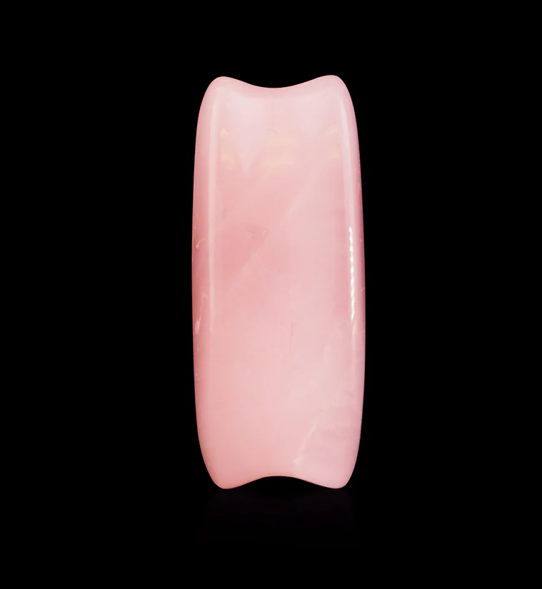 Rose Quartz Stone Teardrop Plugs - Image 3