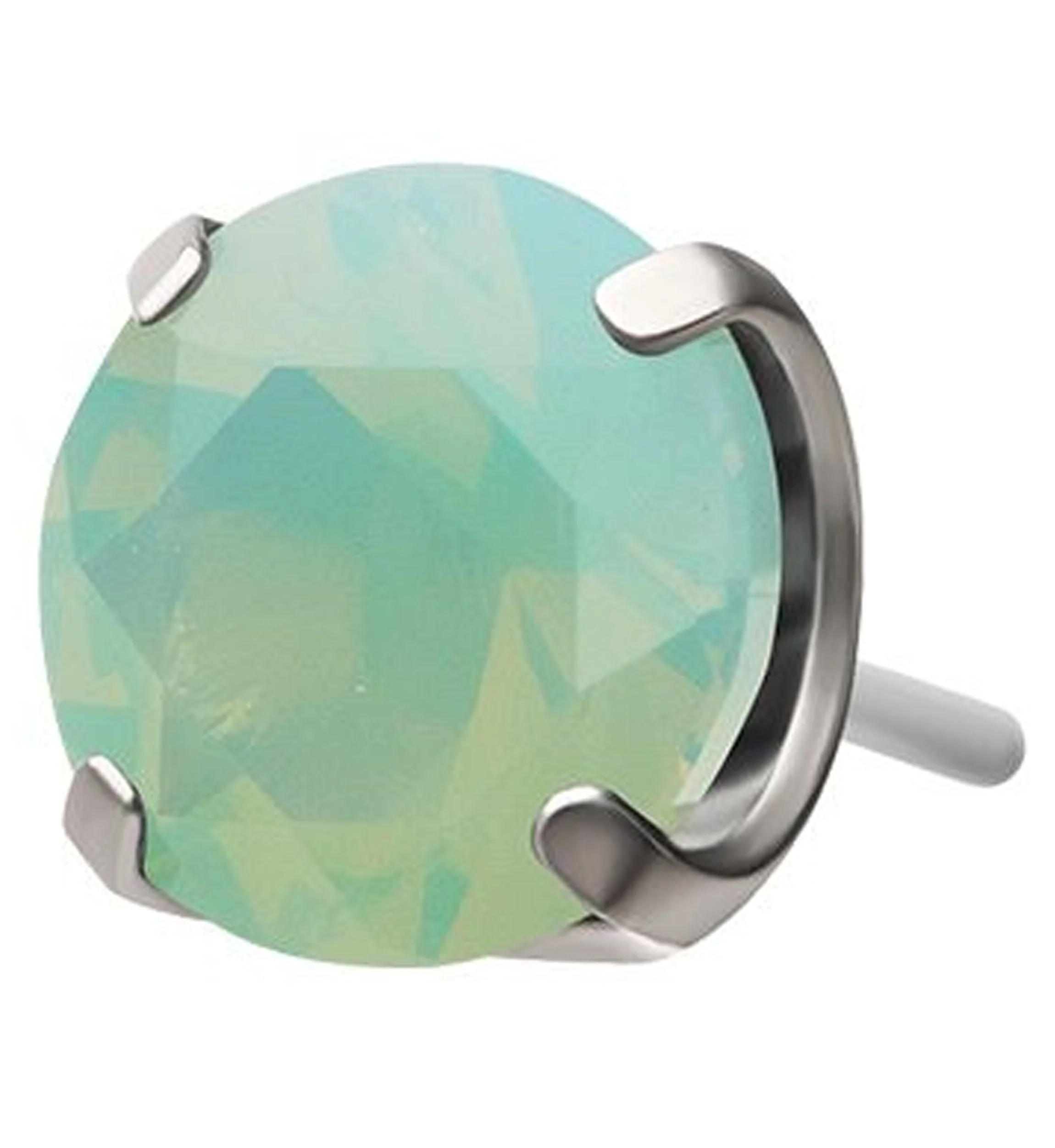 Faceted Green Opalite Titanium Threadless Top