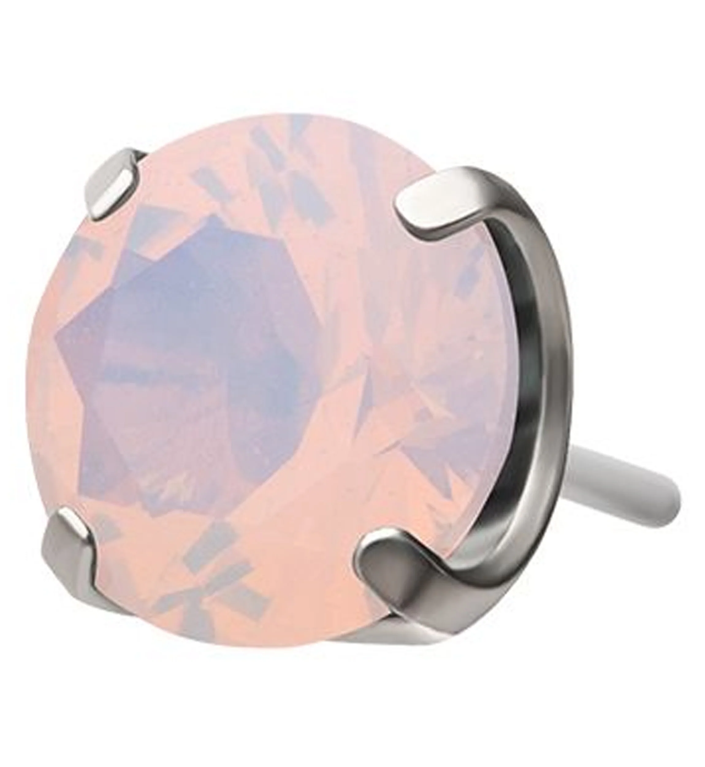 Faceted Pink Opalite Titanium Threadless Top