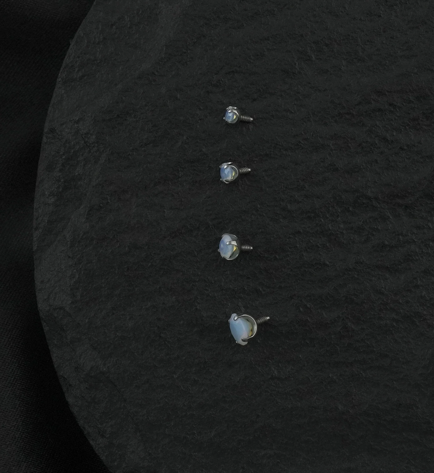 Faceted White Opalite Titanium Internally Threaded Top - Image 2
