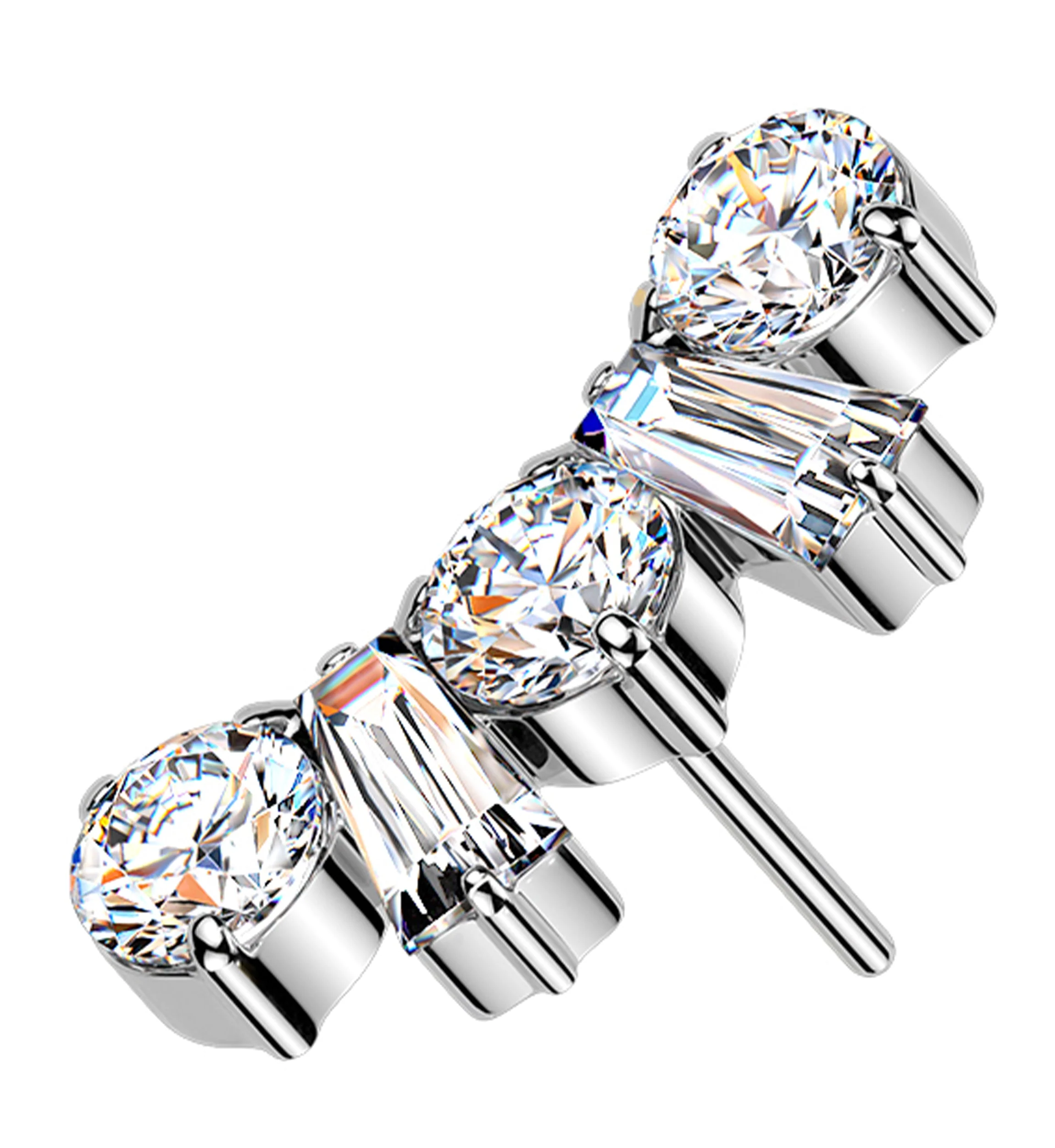 Royal Arch Clear CZ Titanium Threadless Top