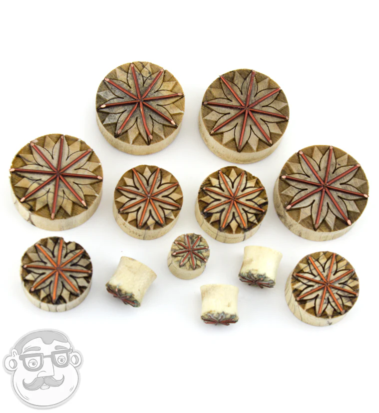 Rustic Mandala Tamarind Wood Plugs - Image 6