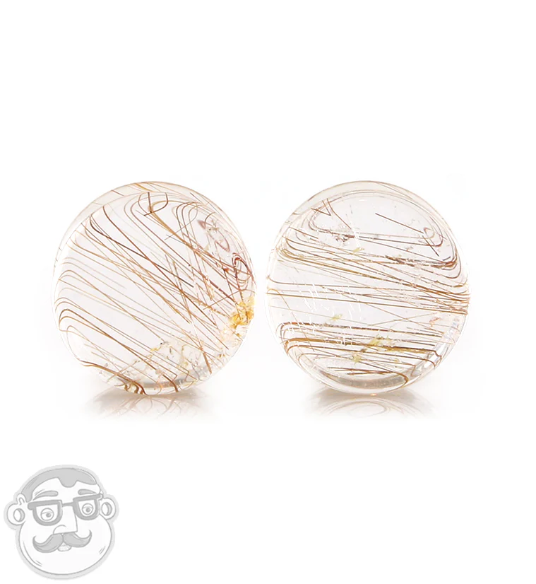 Rutilated Quartz Stone Plugs 9/16" (14mm) Version F