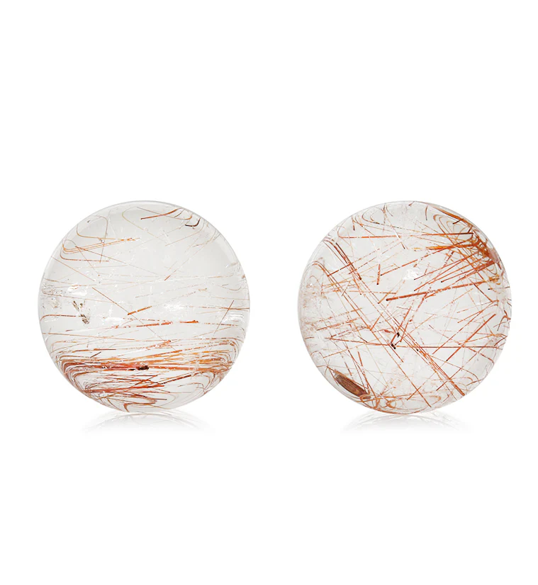 Rutilated Quartz Stone Plugs 3/4" (19mm) Version 6