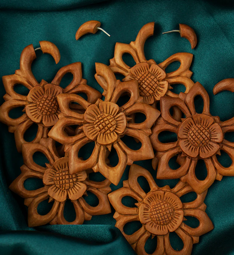 Saba Wood Blooming Flower Hanger Plugs - Image 7