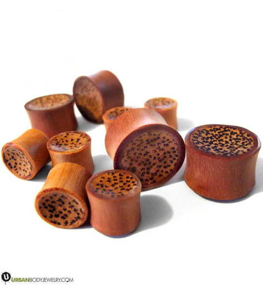 Saba Wood Plugs With Coconut Inlay - Image 3