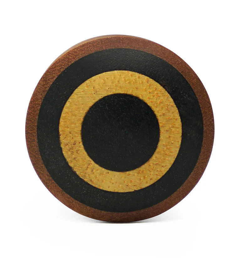 Saba Wood Plugs with Target Arang Wood Inlay - Image 3
