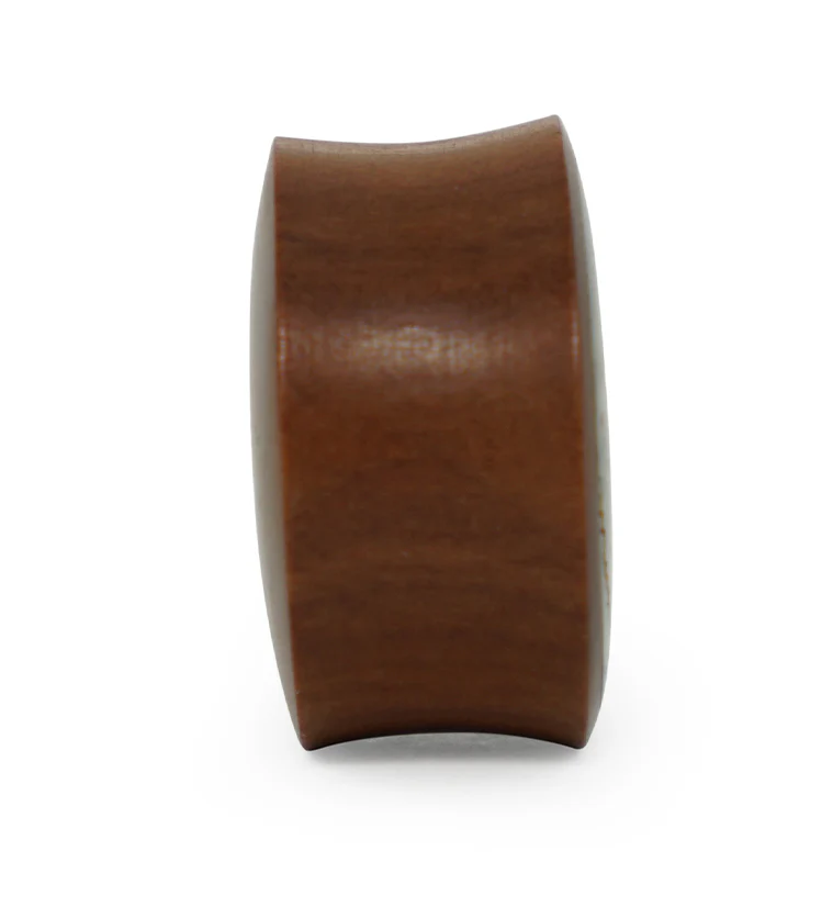 Saba Wood Tunnel Plugs With Abalone Shell Inlay - Image 4