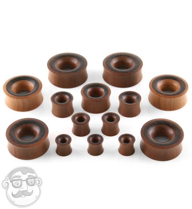 Saba Wood Tunnel Plugs With Sono Wood Inlay - Image 2