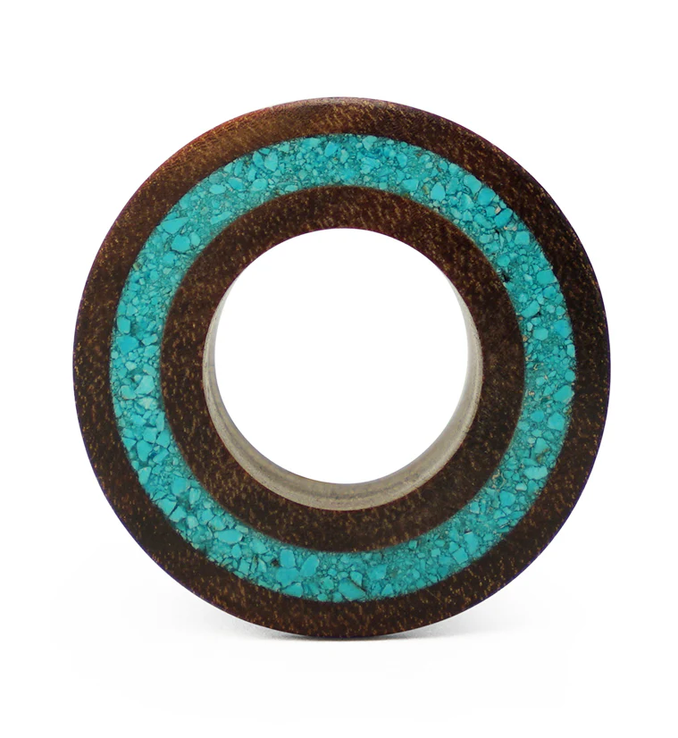 Saba Wood Tunnels with Turquoise Rim - Image 4