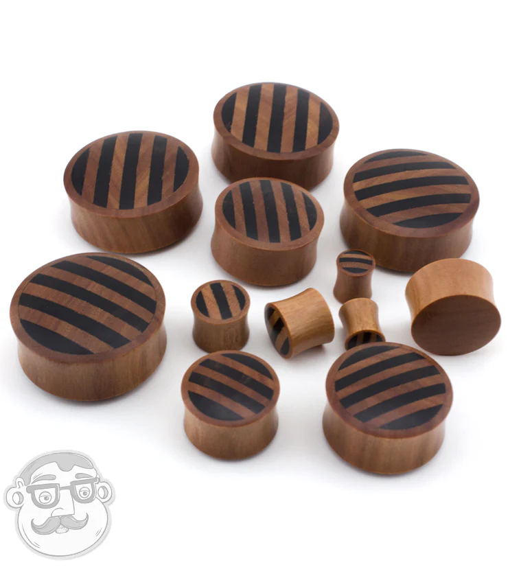 Saba Wooden Plugs With Striped Inlay - Image 5