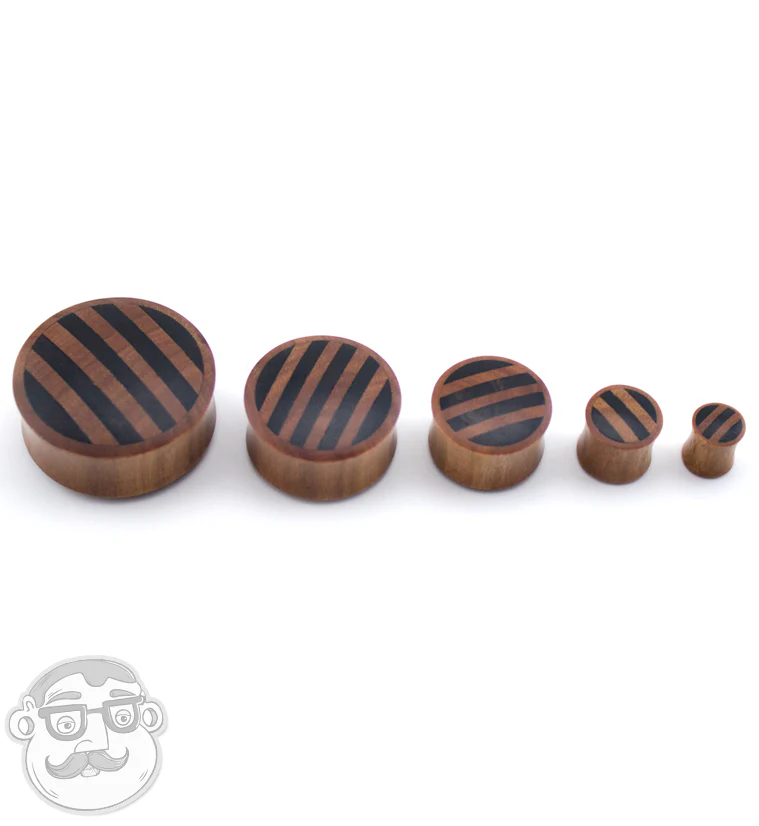 Saba Wooden Plugs With Striped Inlay - Image 7