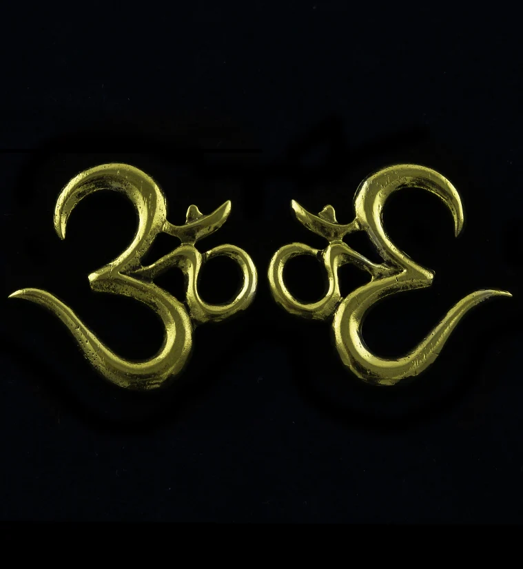 Sacred Om Brass Ear Weights