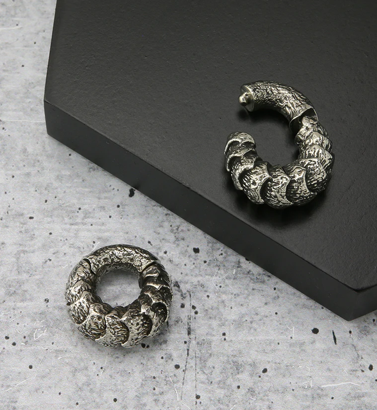 Scales White Brass Hinged Ear Weights - Image 2