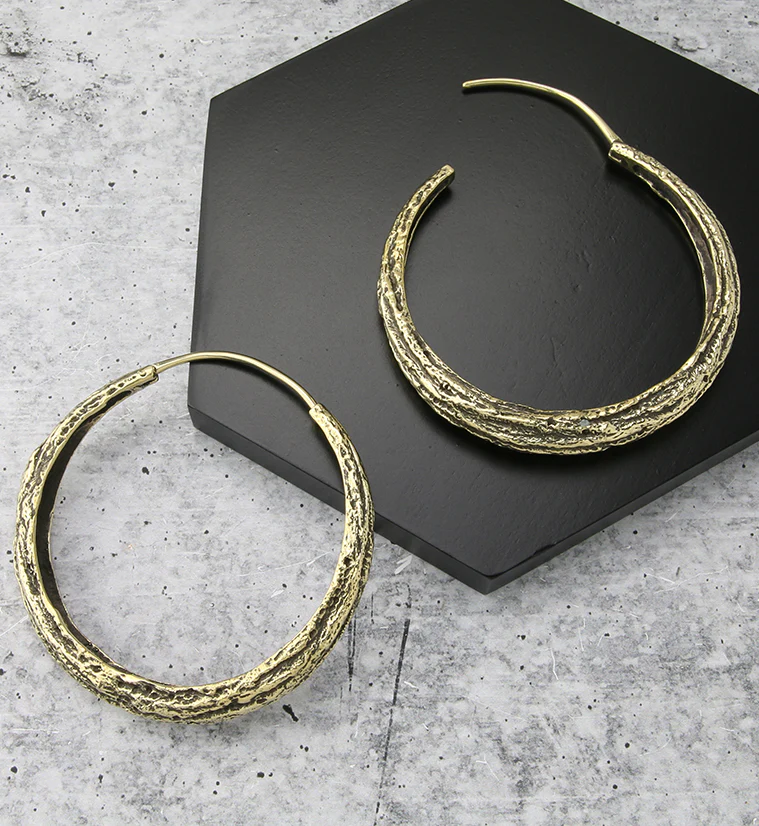 Scion Hoop Hinged Brass Hangers/Earrings - Image 2