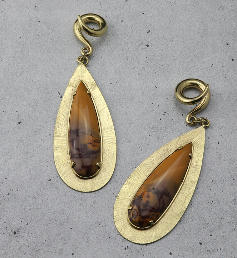 Score Mookaite Stone Brass Ear Weights - Image 4