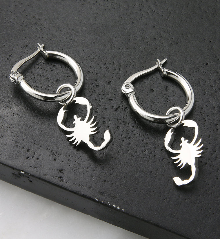 Scorpion Stainless Steel Hoop Earrings - Image 2