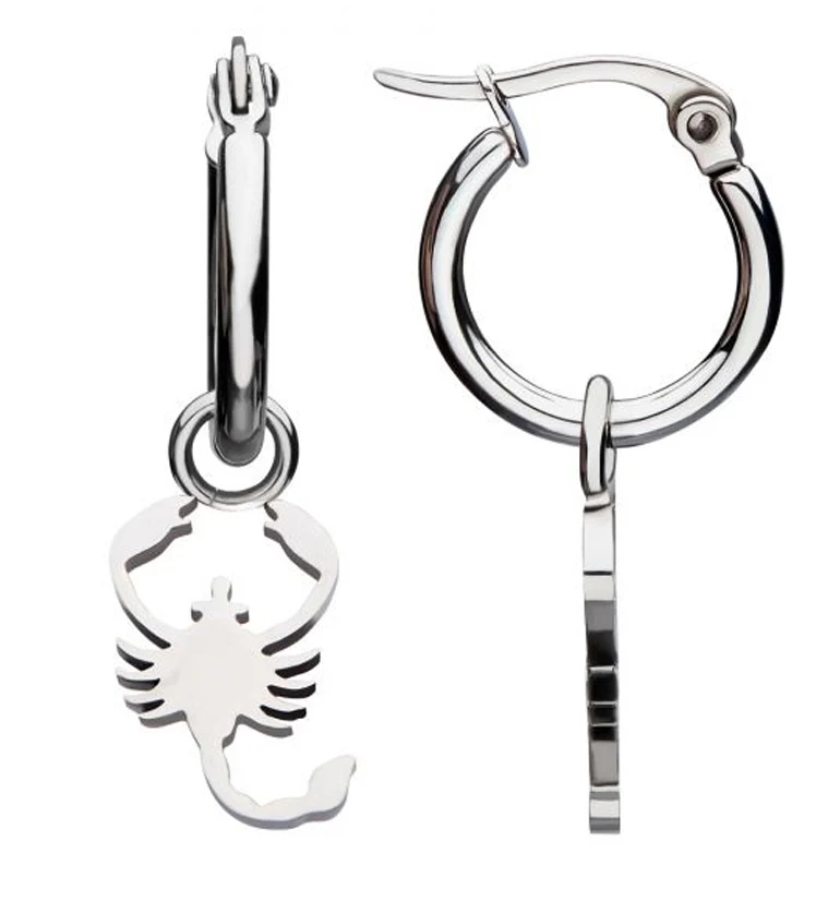 Scorpion Stainless Steel Hoop Earrings - Image 3